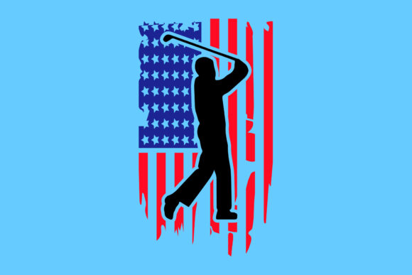 American Flag Golf SVG for Crafts and Graphics