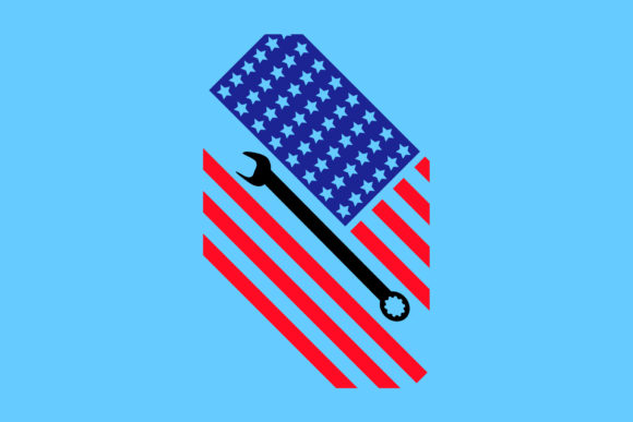 American Flag Mechanic SVG for Local Business Branding
