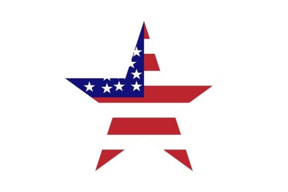 American Flag Star Graphic for Crafts and Website Design