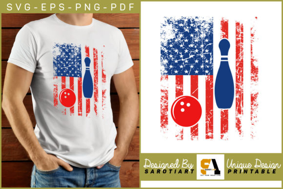 Bowling with USA Flag Graphics for Local Branding