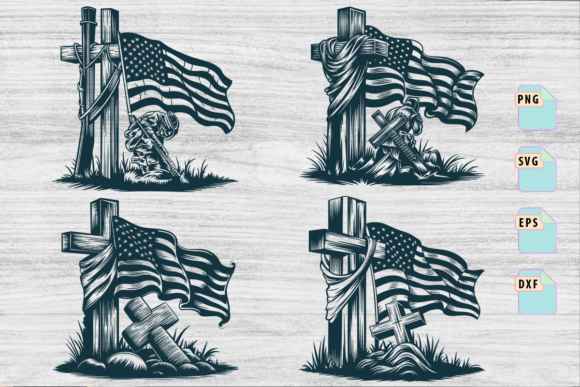 Cross American Flag Bundle, Jesus SVG for Crafts and Graphics