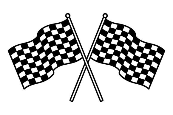 Crossed Racing Checkered Flag Clipart for Crafts and Graphics