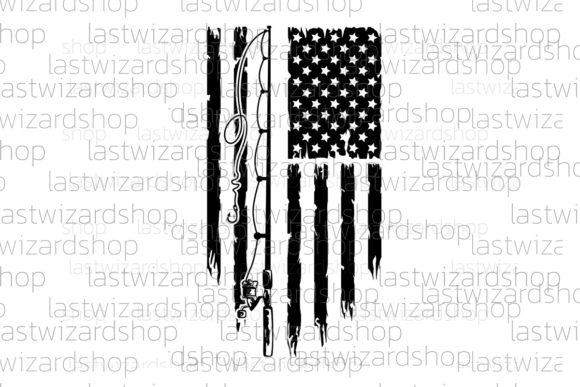 Distressed Flag Fish Svg for Crafts and Graphics