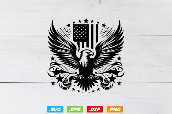 Eagle with American Flag Svg for Crafts and Graphics