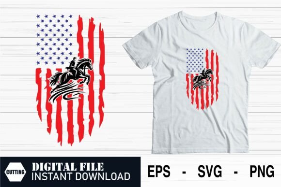 Enchanted US Flag with Unicorn Design - A Versatile Graphics Asset for Crafts