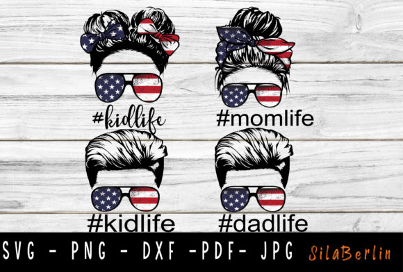 Family USA Flag Graphics for Crafts