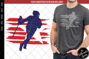 Lacrosse - Men Flag Graphic Design for Crafts