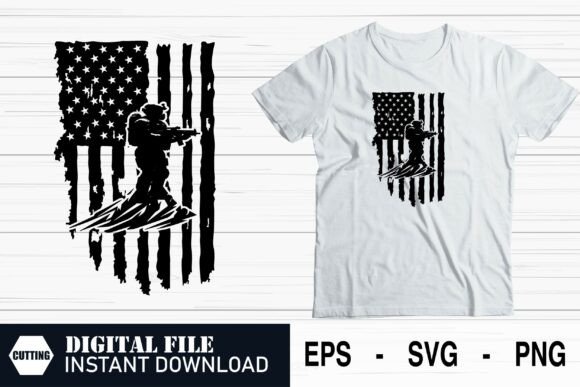 Patriotic Soldier Formation - US Flag Graphics for Crafts