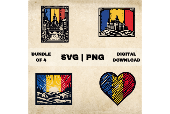 ROMANIA FLAG SVG BUNDLE: A GRAPHIC DESIGN ASSET FOR CRAFTS AND CREATIVE PROJECTS