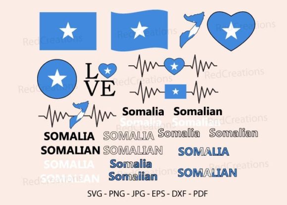 Somalia Flag Bundle SVG for Embroidery Projects