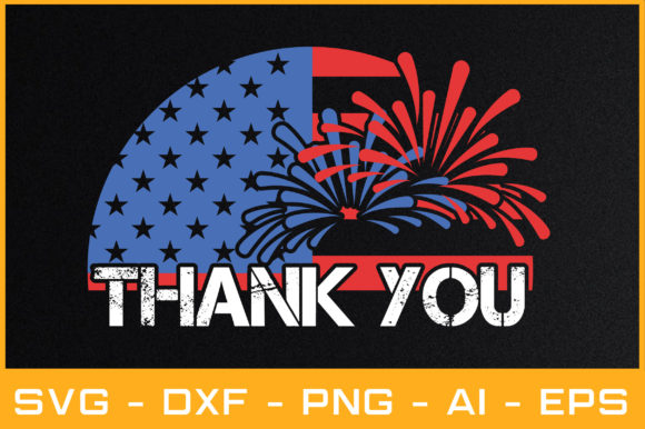 Thank You Usa Flag Graphics for Crafts and Digital Products