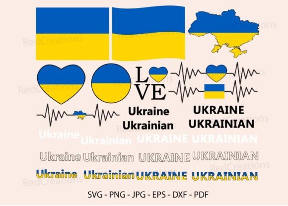 Ukraine Flag Bundle Svg, Love Ukrainian Graphics