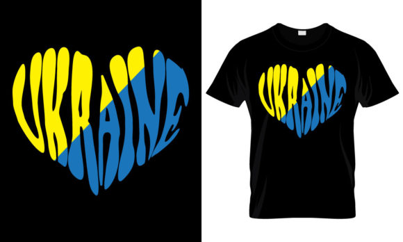 Ukraine Heart Word Art Graphics for Local Branding