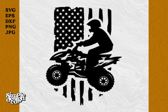 USA Flag ATV Riding Graphics for Crafts and Creative Projects