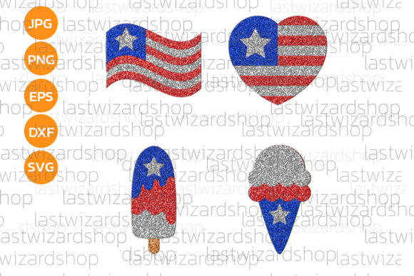 USA Flag Snap Clip Graphics for Crafts