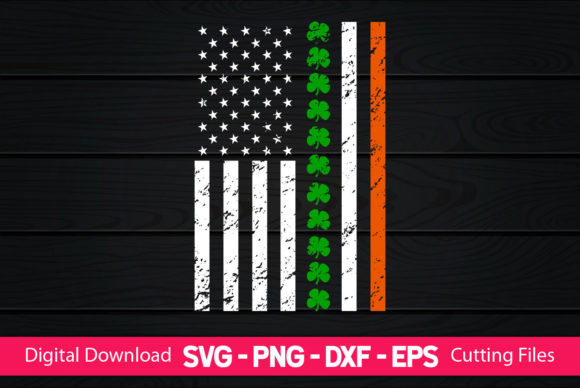Vintage American Flag St. Patrick’s Day Graphics for Crafts