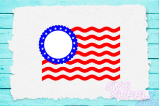 Wavy American Flag Graphics for Crafts