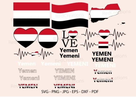 Yemen Flag Svg Bundle for Graphics and Crafts